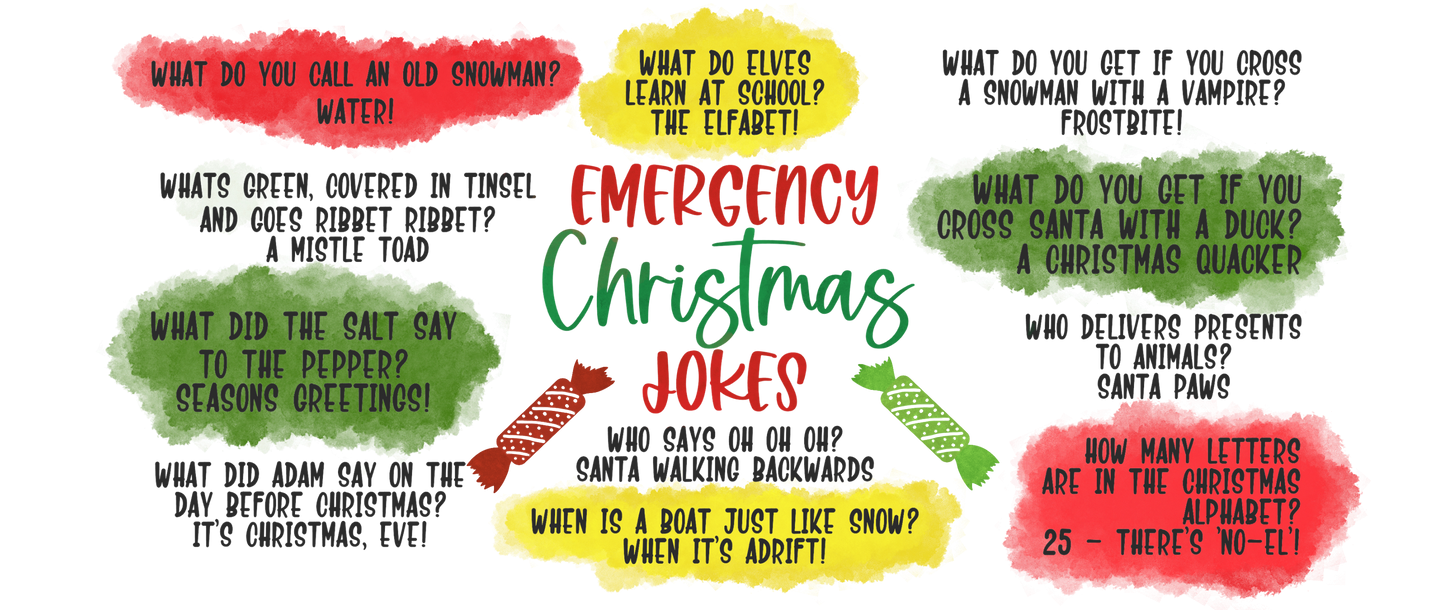 "Emergency Christmas Jokes" Mug Wrap
