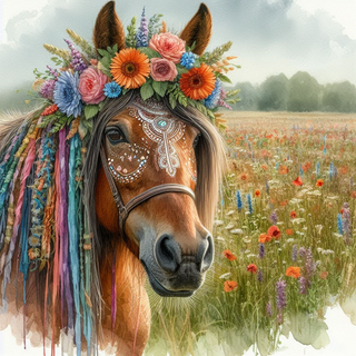 Sparkle Wildflower Horse 20oz Tumbler Wrap