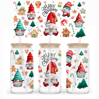 Lux Label & Co. Uv DTF Print Wraps MERRY CHRISTMAS FROM THE GNOMES -INSTOCK 16 OZ UV DTF WRAP