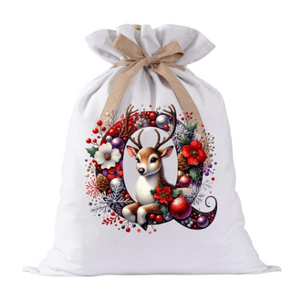 LUXYHUSTLE Q DEER SPARKLE LETTERS -  Santa Sack Size DTF Print