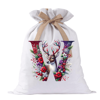 LUXYHUSTLE W DEER SPARKLE LETTERS -  Santa Sack Size DTF Print