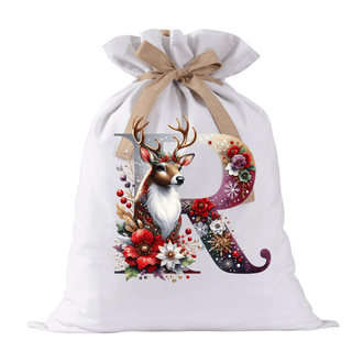 LUXYHUSTLE R DEER SPARKLE LETTERS -  Santa Sack Size DTF Print