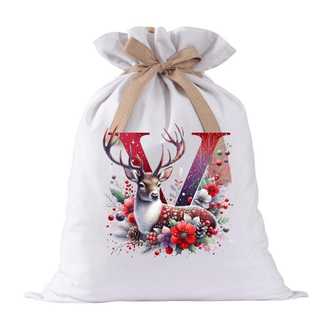 LUXYHUSTLE V DEER SPARKLE LETTERS -  Santa Sack Size DTF Print