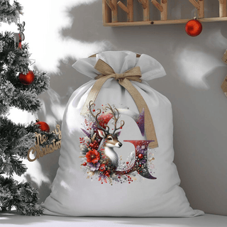 LUXYHUSTLE G DEER SPARKLE LETTERS -  Santa Sack Size DTF Print