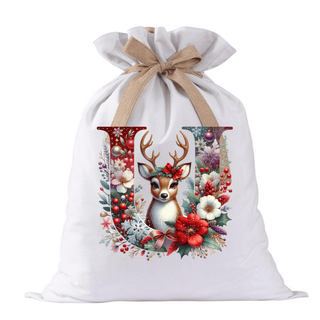 LUXYHUSTLE U DEER SPARKLE LETTERS -  Santa Sack Size DTF Print