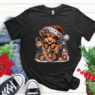 LUXYHUSTLE HIGHLAND COW BUCKET LEOPARD - DTF