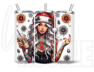 LUXYHUSTLE LADY WITH COLD DRINK- 20 Oz SUBLIMATION PRINT