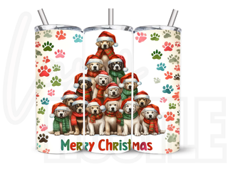 LUXYHUSTLE MERRY CHRISTMAS FROM THE DOGS - 20 Oz SUBLIMATION PRINT
