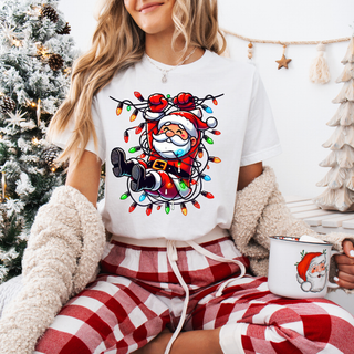LUXYHUSTLE SANTA HANGING ON LIGHTS  - DTF