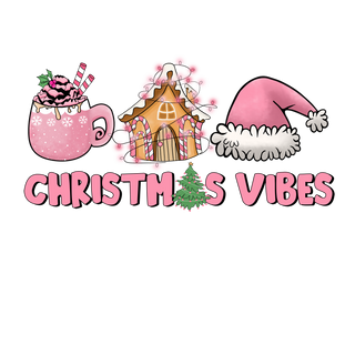 "Christmas Vibes Pink Gingerbread" Transfer